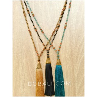 3color king cup tassels necklaces crystal exclusive